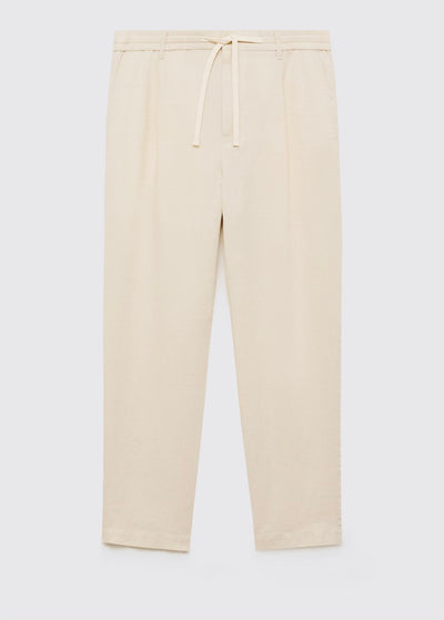 Pantalon Slim Fit Lin avec Cordon