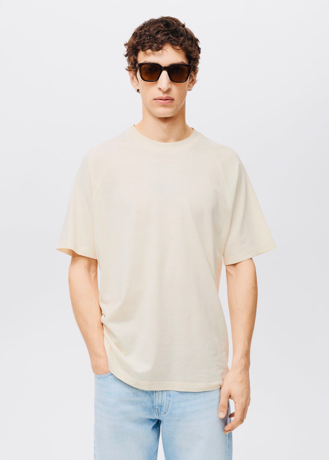T-Shirt Coton Lin Relaxed-Fit Mango