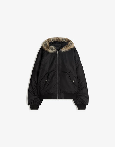 BLOUSON TECHNIQUE COL FAUSSE FOURRURE