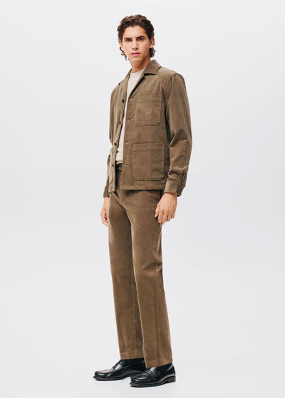 Pantalon Regular Fit Coton Velours Côtelé