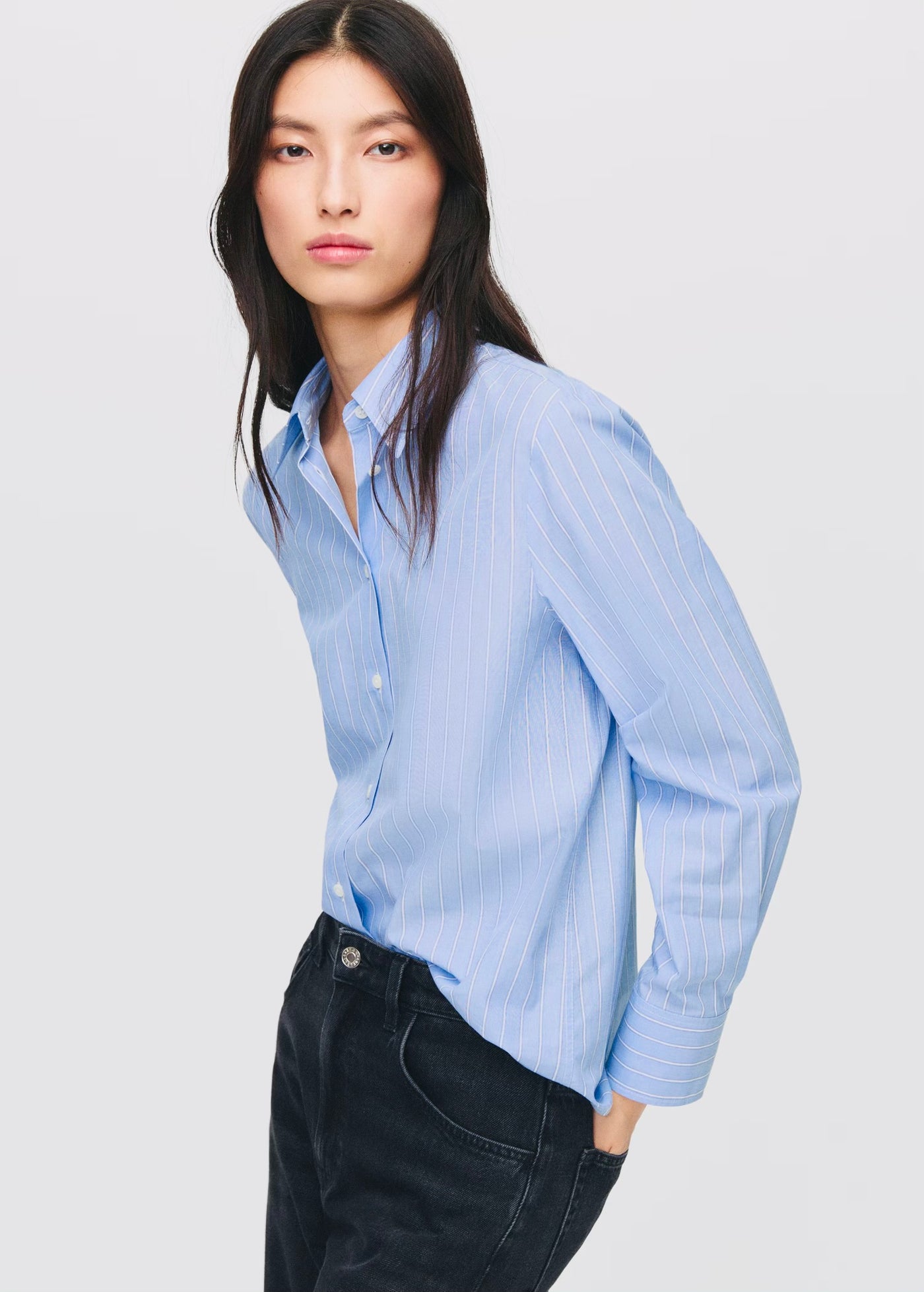 Chemise Droite Mélange Coton et Lyocell