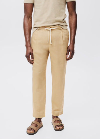 Pantalon Slim Fit Lin avec Cordon