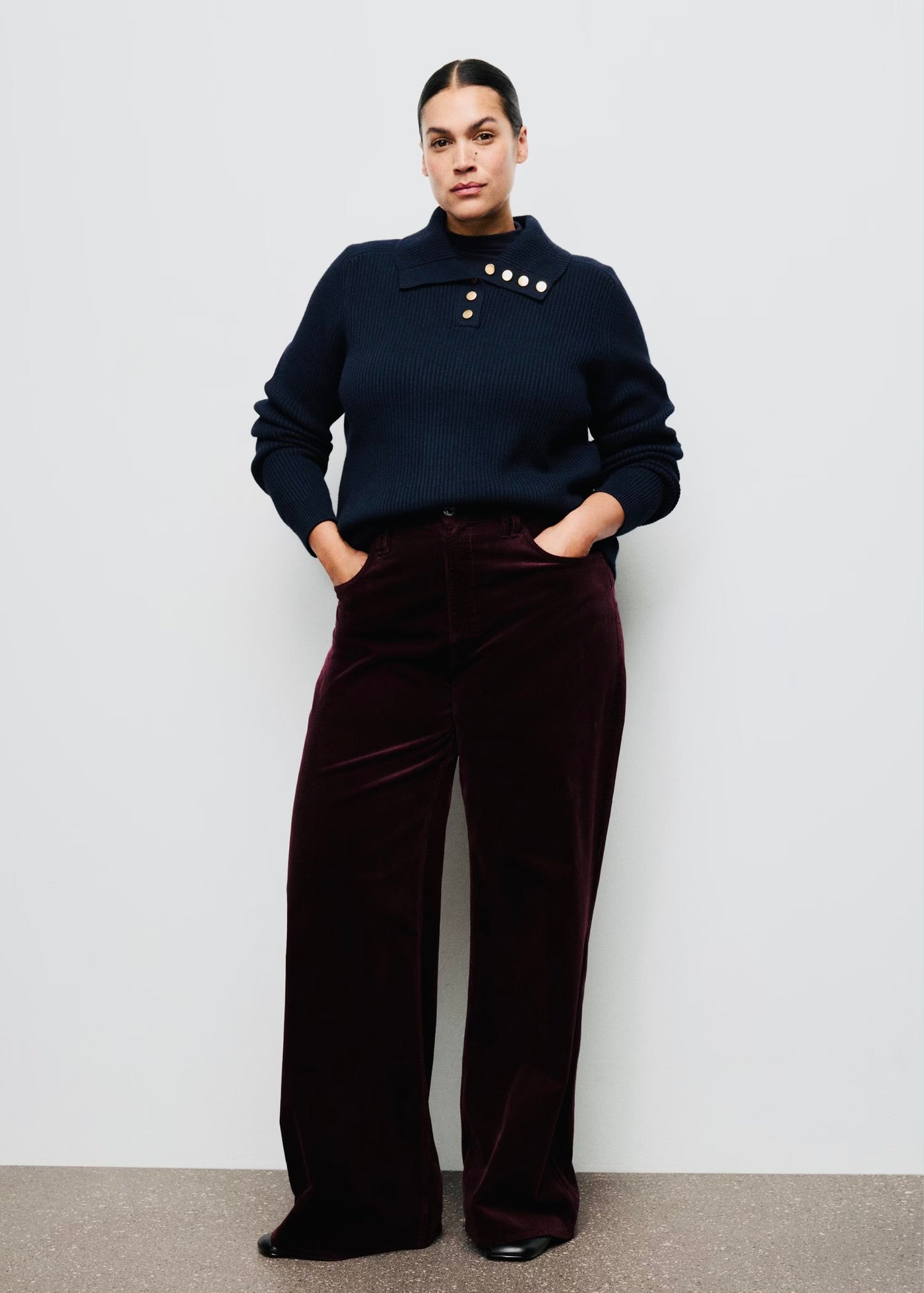 Jean Large en Velours Côtelé